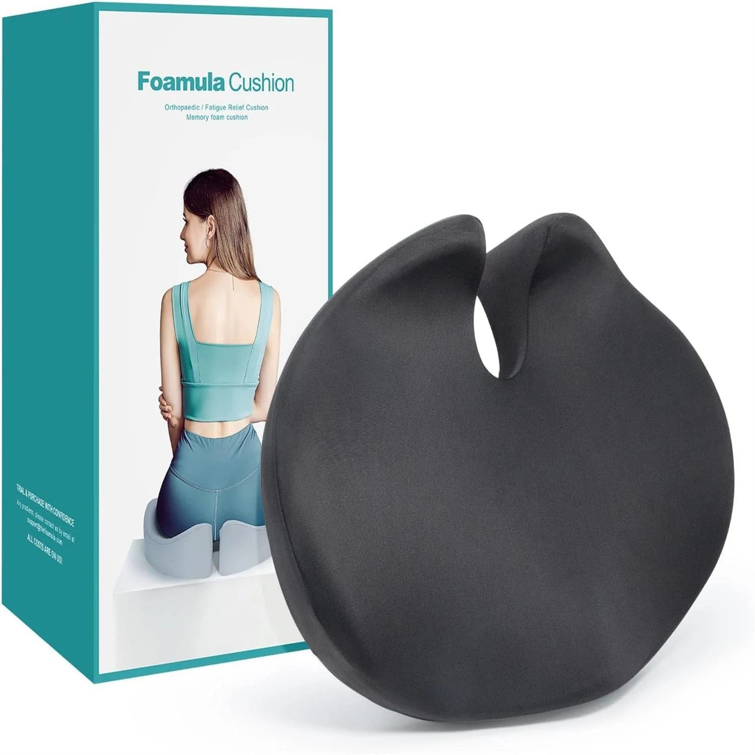 Seat Cushion for Chair Office Chairs, Memory Foam Seat Cushion for Hip, Tailbone and Car Recliner Sofa Truck, Pain Relief Coccyx Office Chair Cushion, Black