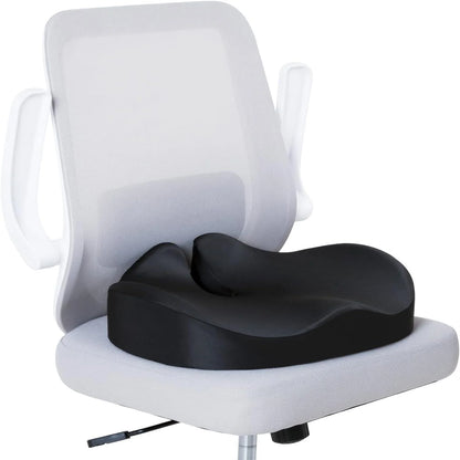 Seat Cushion for Chair Office Chairs, Memory Foam Seat Cushion for Hip, Tailbone and Car Recliner Sofa Truck, Pain Relief Coccyx Office Chair Cushion, Black